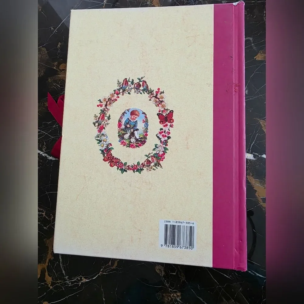 Victorian Frame Photo Album Floral Butterfly Design Ribbon Closure 35 Photo Vtg